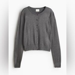 H&M Fine Knit Grey Button-Up Cardigan